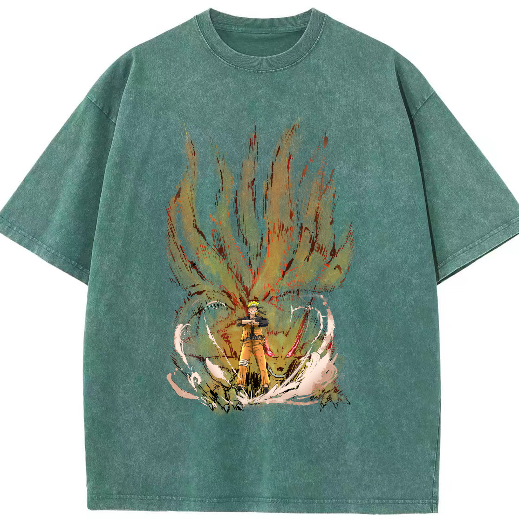 （画像用） NARUTO -ナルト- うずまき ナルト Uzumaki Naruto 綿100% ヴィンテージ風 半袖Tシャツ（フロントプリント）